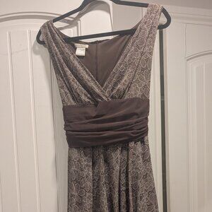 Cocktail length chocolate brown dress